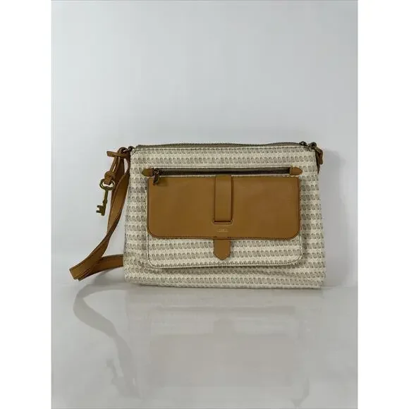 Fossil Bags Fossil Kinley Crossbody Bag Purse Canvas Leather